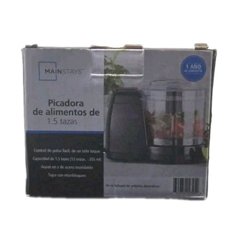 Mainstays 1.5 Cup, One-Touch Pulse , Mini Food Chopper, Black - Picture 3 of 5
